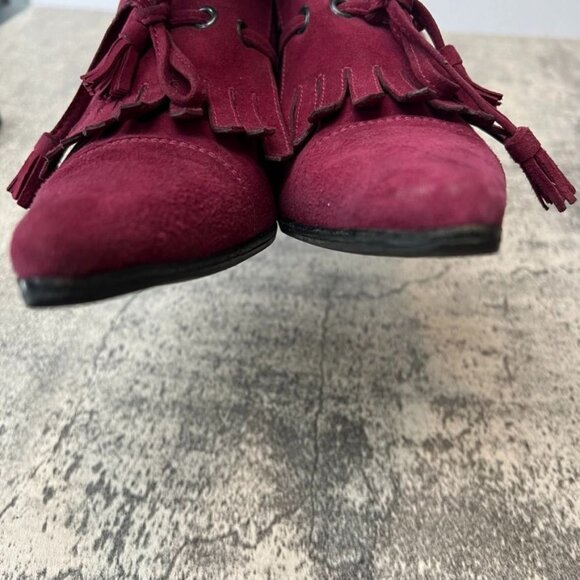 Walter Steiger Maroon Suede Victorian Kitten Heels Size 6 - Picture 10 of 13